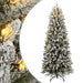 Kunstig juletre med 300 LED flokket snø slankt 210 cm