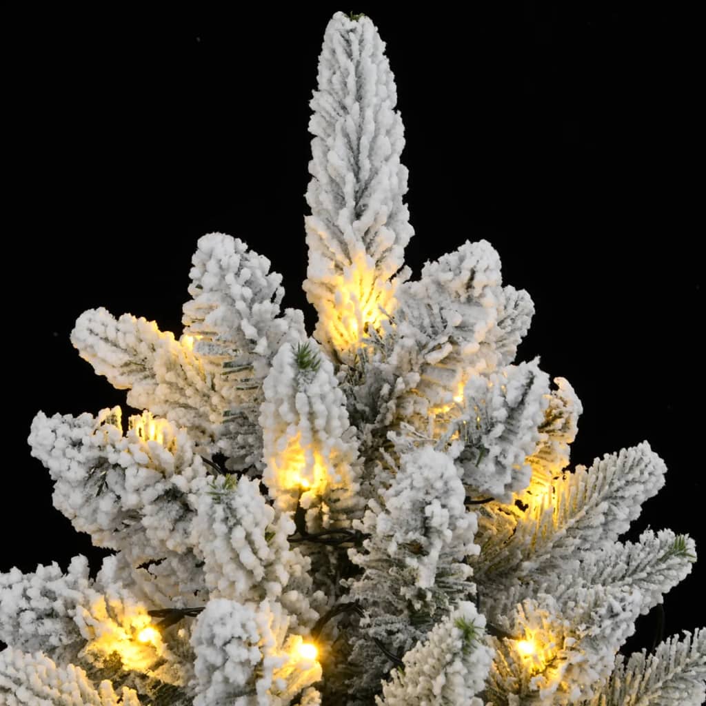 Kunstig juletre med 300 LED flokket snø slankt 240 cm