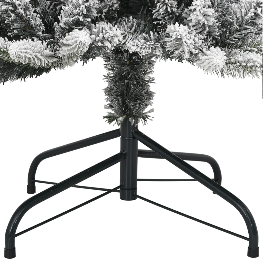 Kunstig juletre med 300 LED flokket snø slankt 240 cm