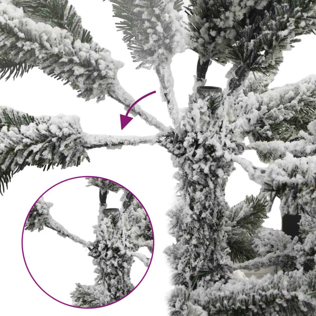 Kunstig juletre med 300 LED og flokket snø 180 cm