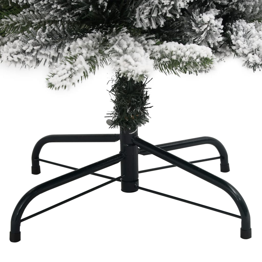 Kunstig juletre med 300 LED flokket snø slankt 210 cm