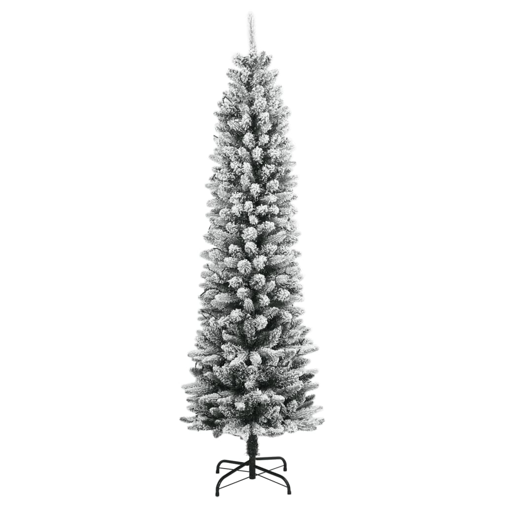 Kunstig juletre med 300 LED flokket snø slankt 240 cm