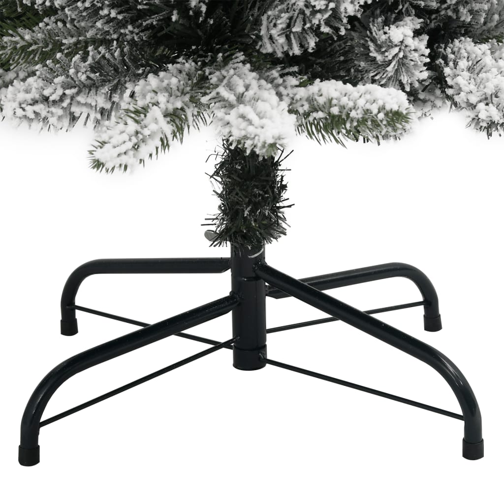 Kunstig juletre med 300 LED flokket snø slankt 240 cm