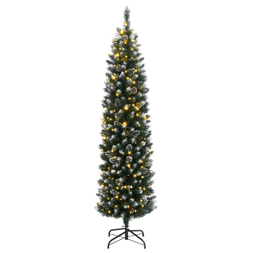 Kunstig slankt juletre med 150 LED 120 cm
