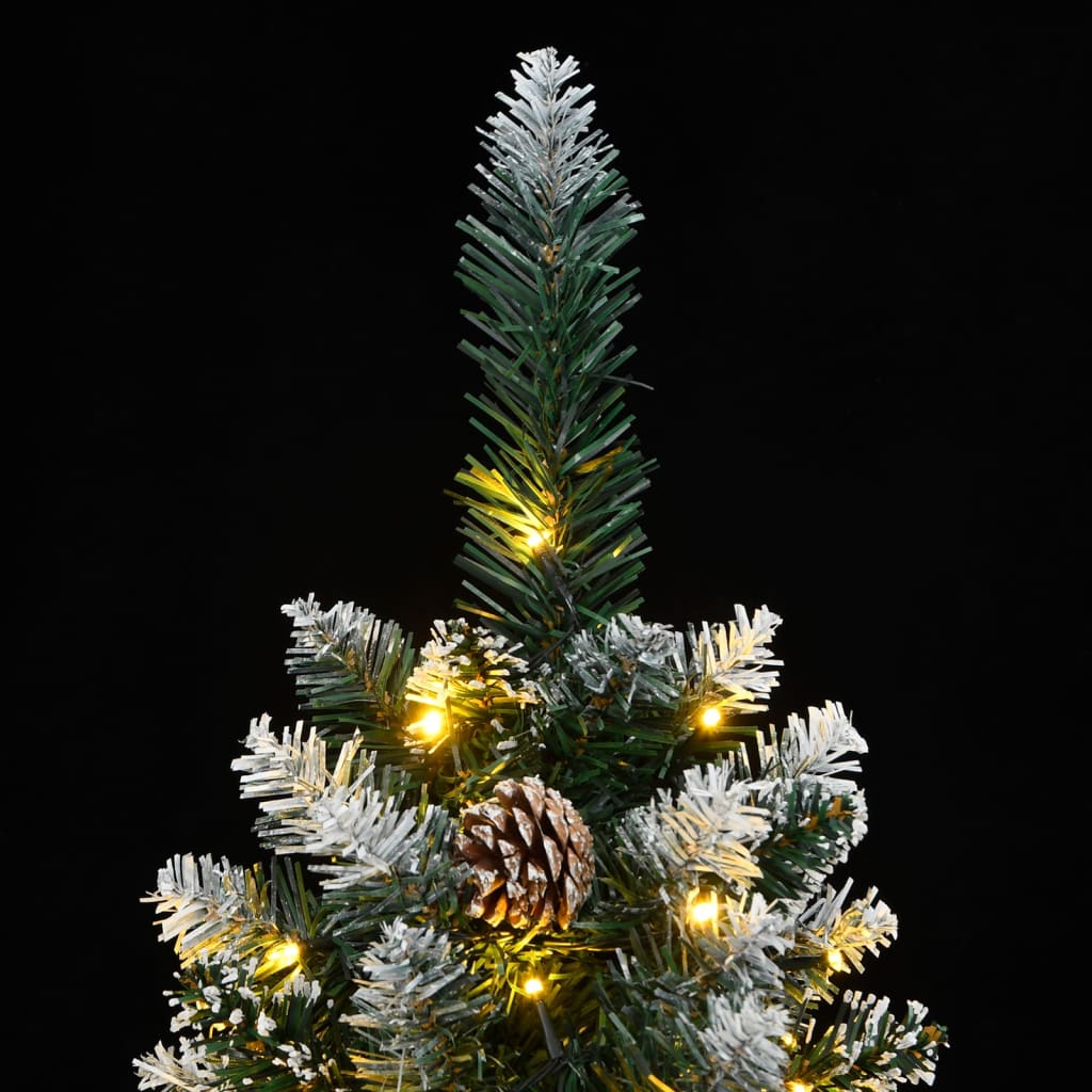 Kunstig slankt juletre med 150 LED 120 cm