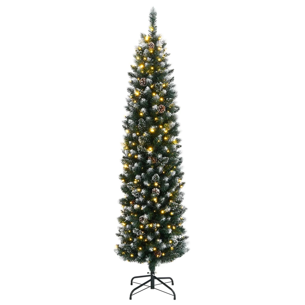 Kunstig slankt juletre med 150 LED 150 cm