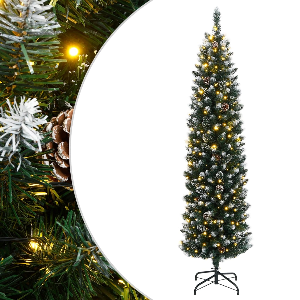 Kunstig slankt juletre 300 LED 180 cm