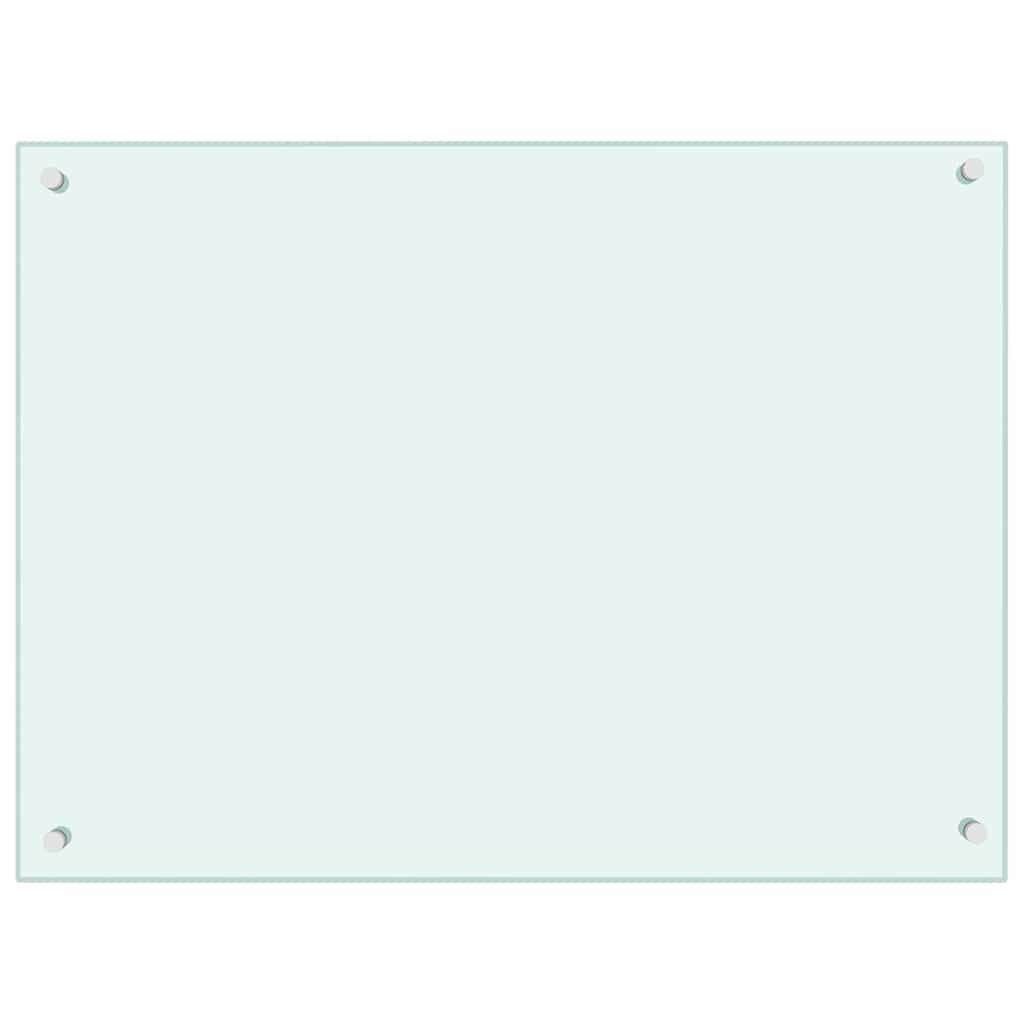 Kjøkkenplater 2 stk hvit 80x60 cm herdet glass