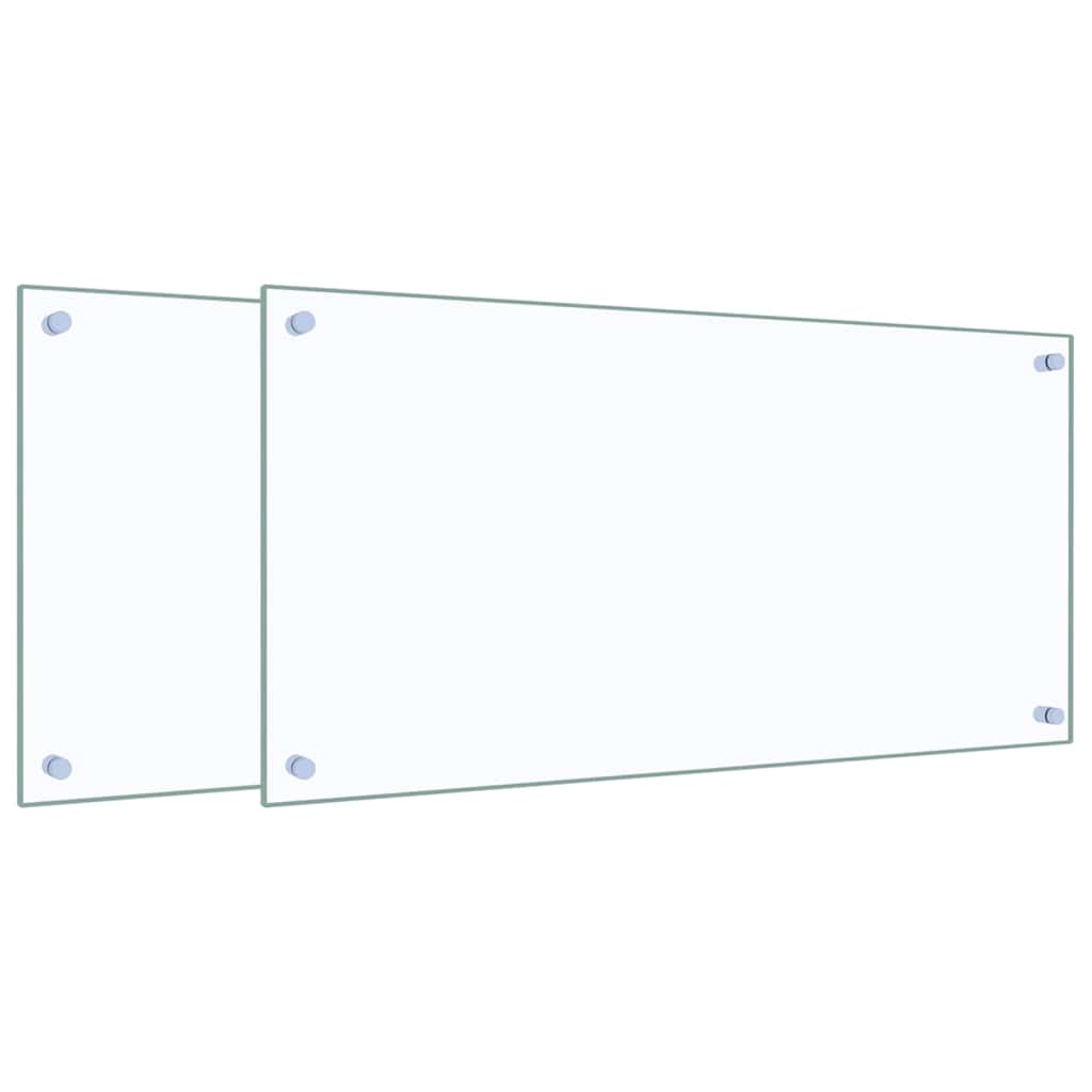 Kjøkkenplater 2 stk gjennomsiktig 80x40 cm herdet glass