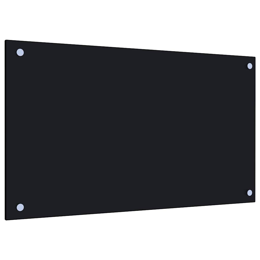 Kjøkkenplater 2 stk svart 70x40 cm herdet glass