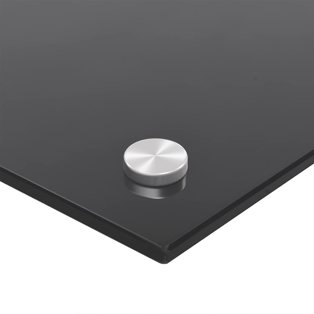 Kjøkkenplater 2 stk svart 70x40 cm herdet glass