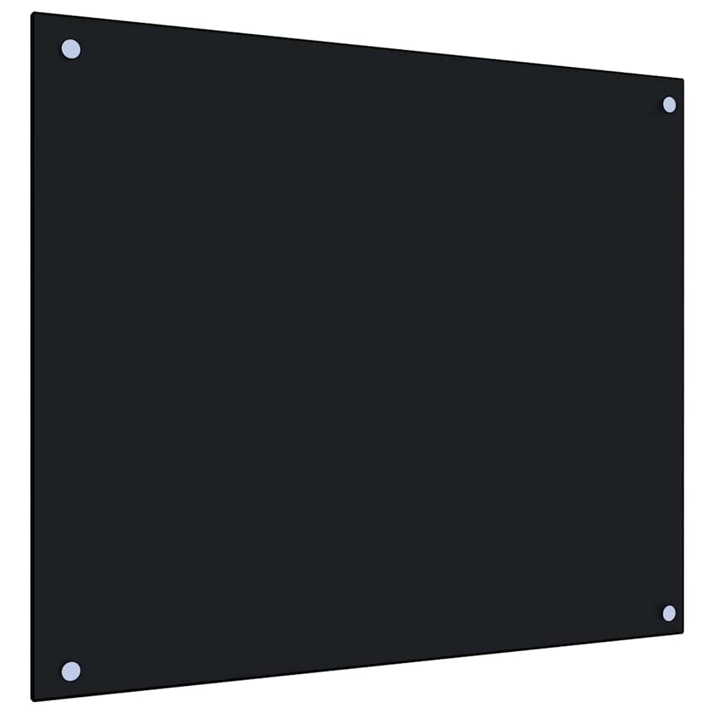 Kjøkkenplater 2 stk svart 70x60 cm herdet glass