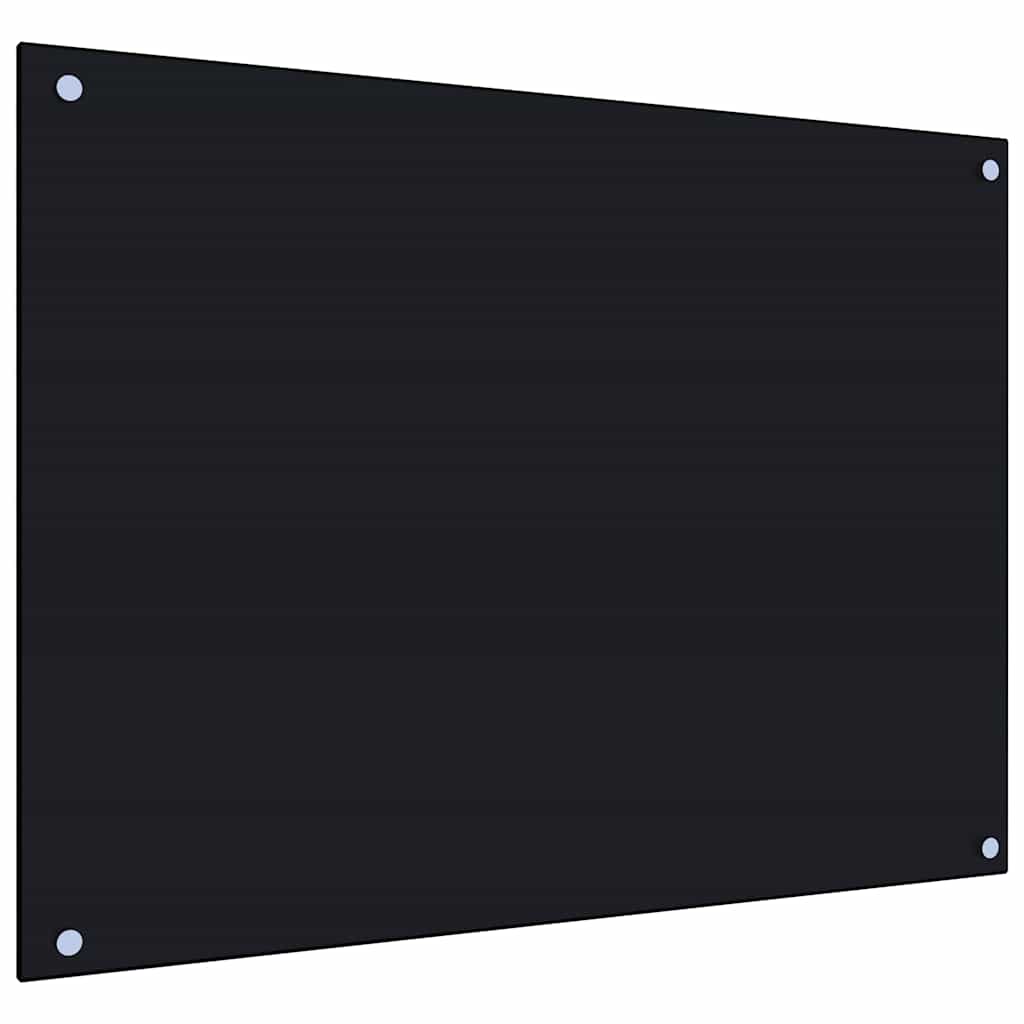 Kjøkkenplater 2 stk svart 80x60 cm herdet glass