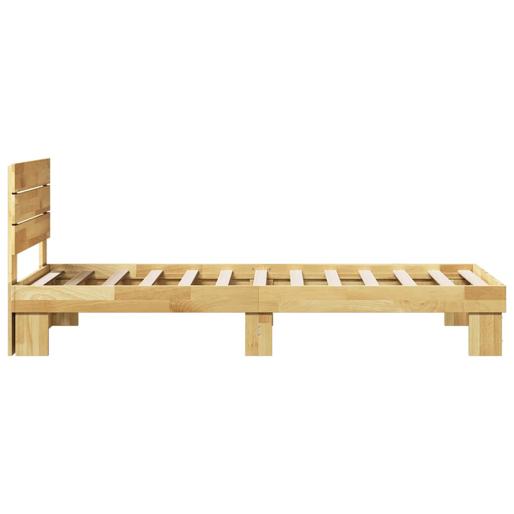 Sengeramme med sengegavl uten madrass 75x190 cm Heltre Eik