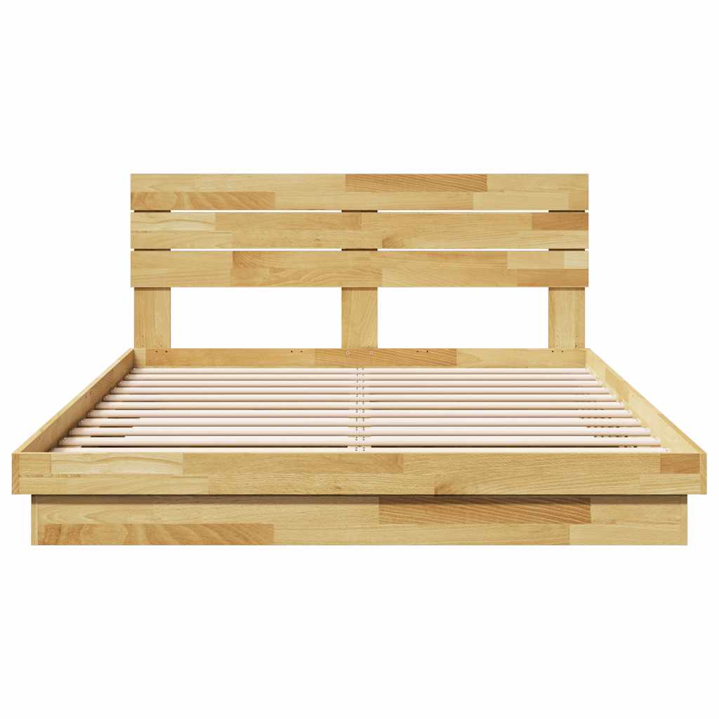 Sengeramme med sengegavl uten madrass 160x200 cm Heltre Eik