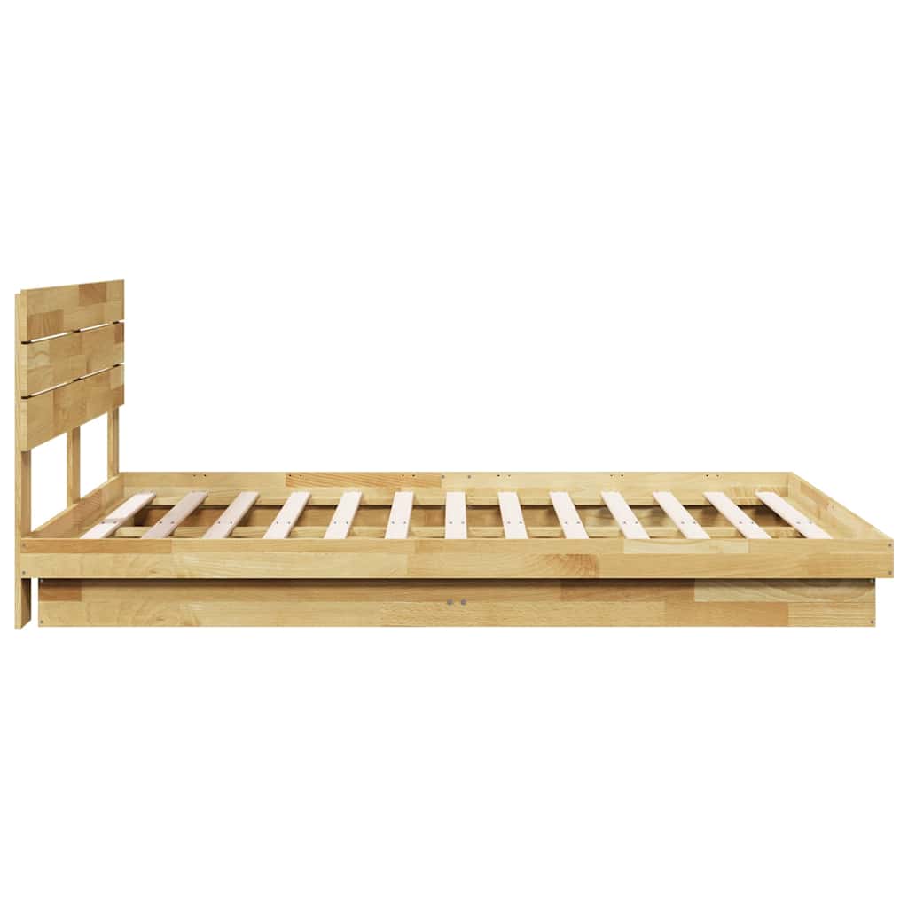 Sengeramme med sengegavl uten madrass 160x200 cm Heltre Eik