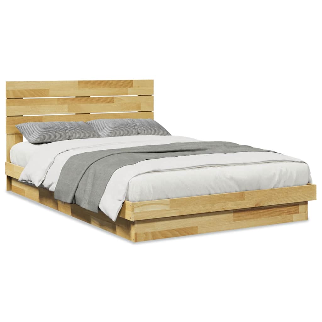 Sengeramme med sengegavl uten madrass 120x200 cm Heltre Eik