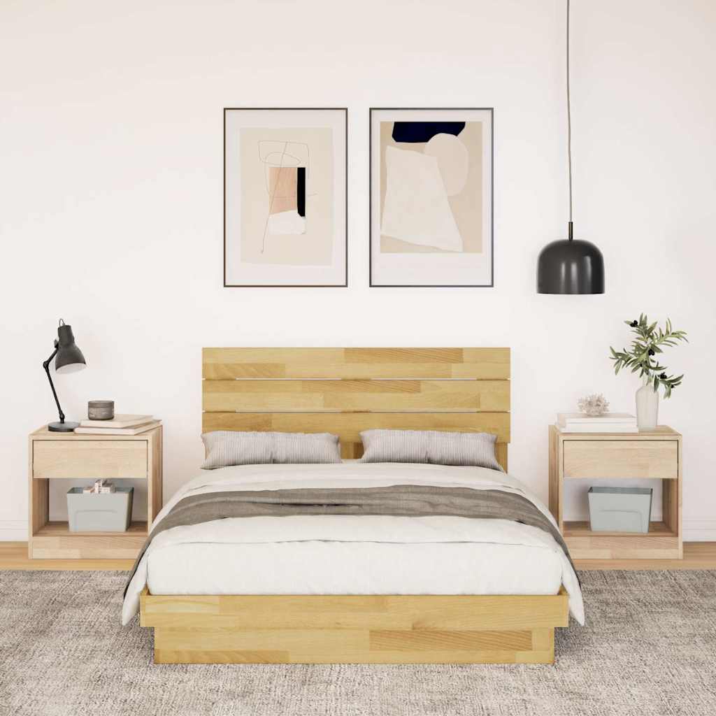 Sengeramme med sengegavl uten madrass 120x200 cm Heltre Eik