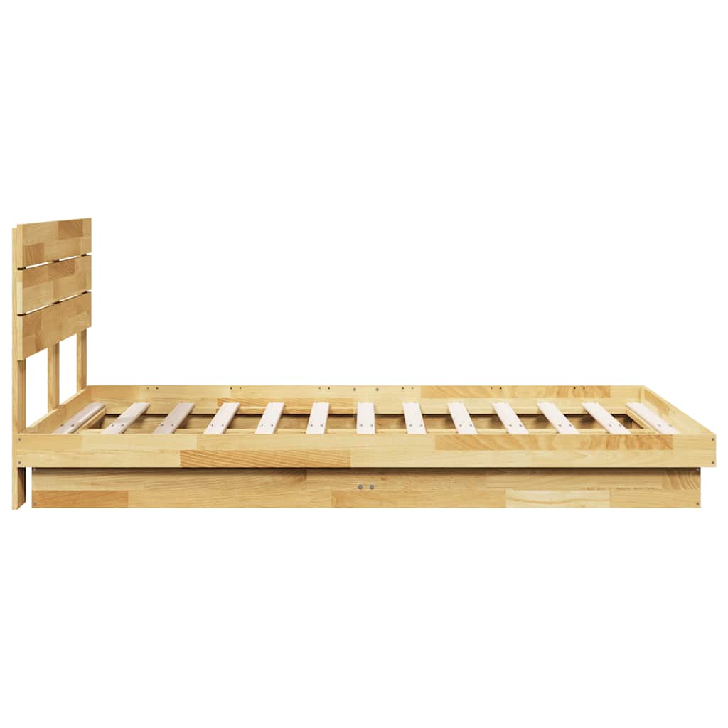 Sengeramme med sengegavl uten madrass 120x200 cm Heltre Eik