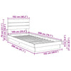 Sengeramme med sengegavl uten madrass 100x200 cm Heltre Eik