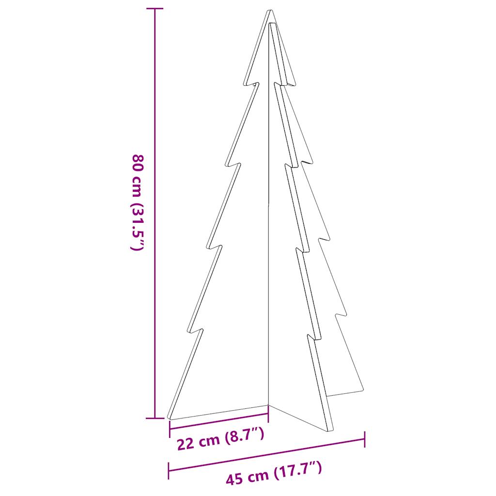 Juletre av tre til pynt voksbrun 80 cm heltre furu