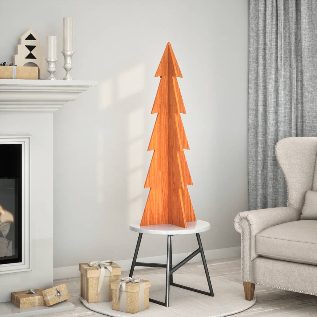 Juletre av tre til pynt voksbrun 112 cm heltre furu