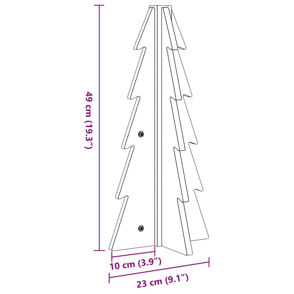 Juletre av tre til pynt hvit 49 cm heltre furu