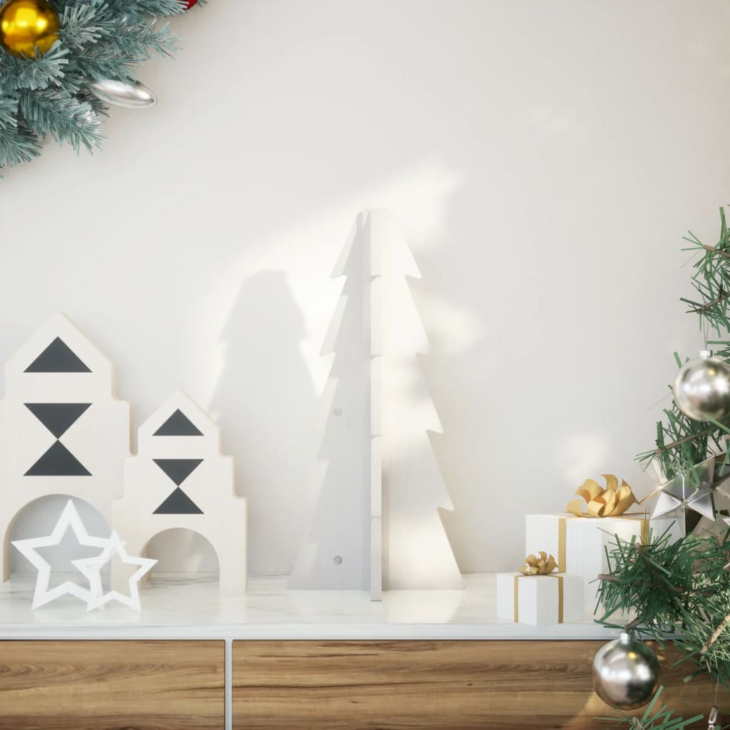 Juletre av tre til pynt hvit 49 cm heltre furu