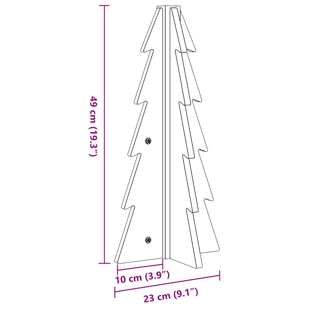 Juletre av tre til pynt voksbrun 49 cm heltre furu