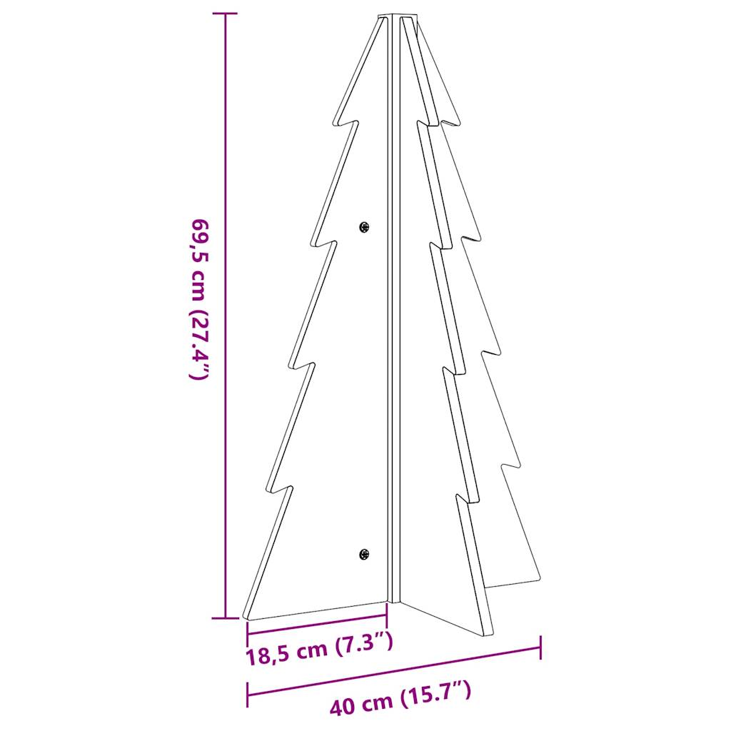 Juletre av tre til pynt hvit 69,5 cm heltre furu