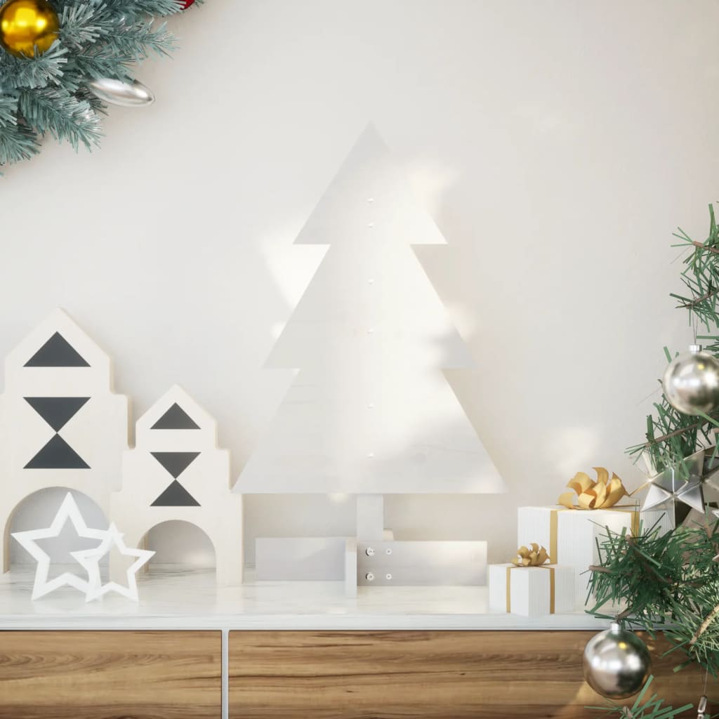 Juletre av tre til pynt hvit 60 cm heltre furu
