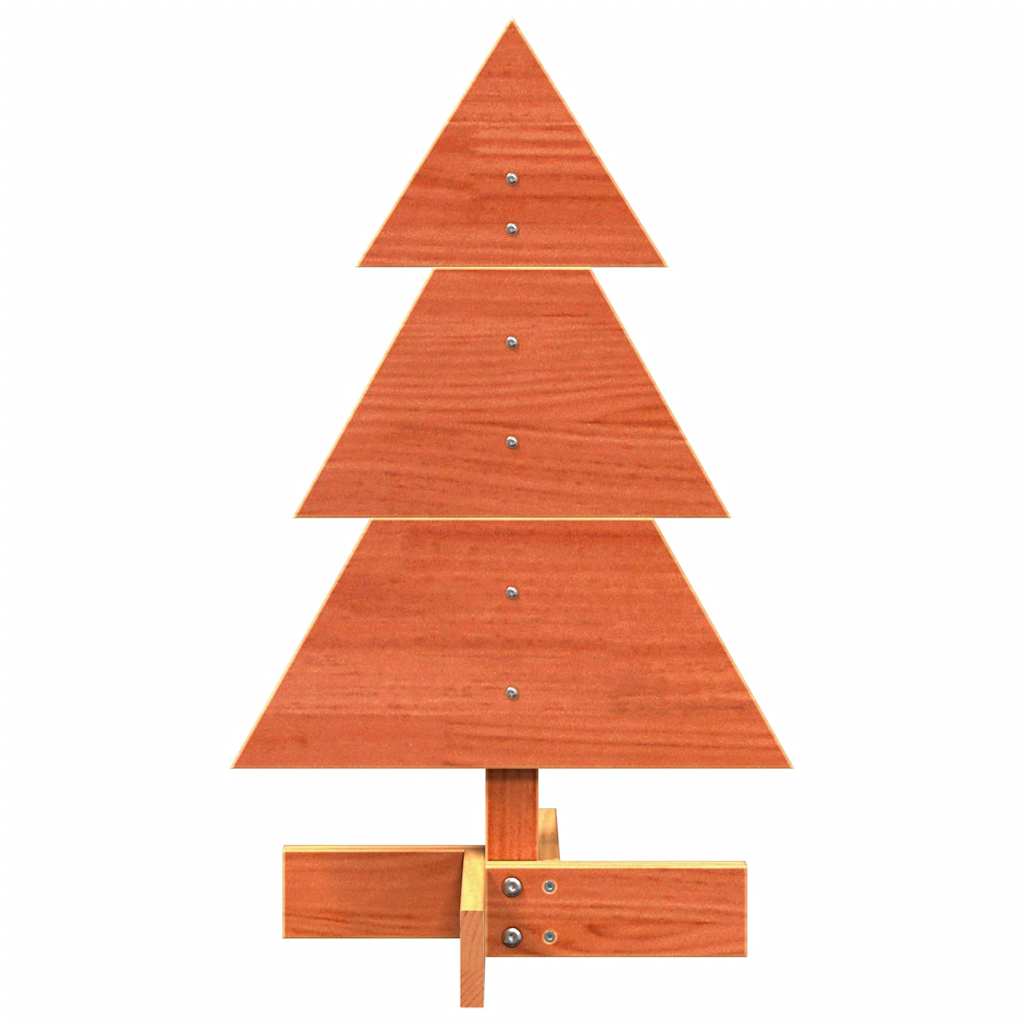 Juletre av tre til pynt voksbrun 60 cm heltre furu vidaXL