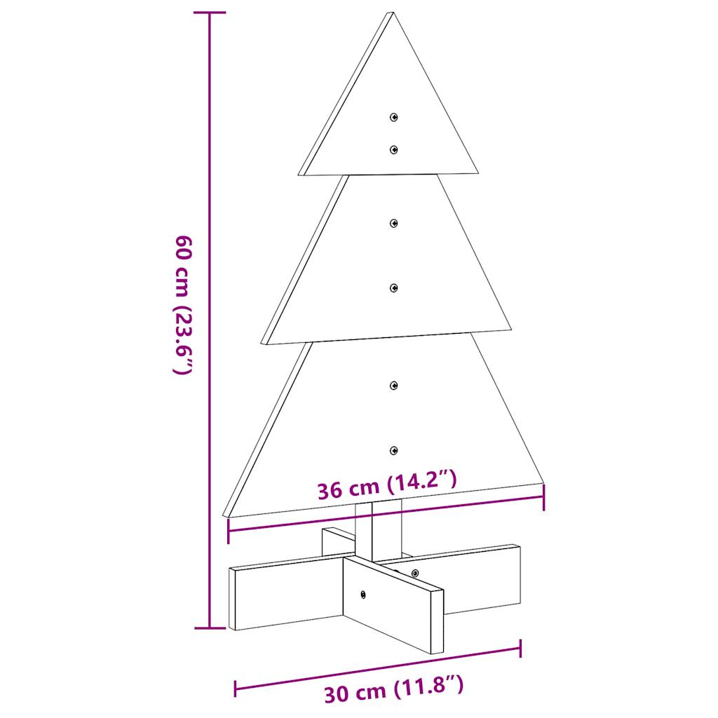 Juletre av tre til pynt voksbrun 60 cm heltre furu