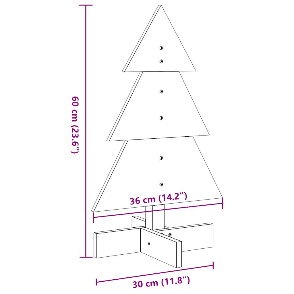 Juletre av tre til pynt voksbrun 60 cm heltre furu vidaXL