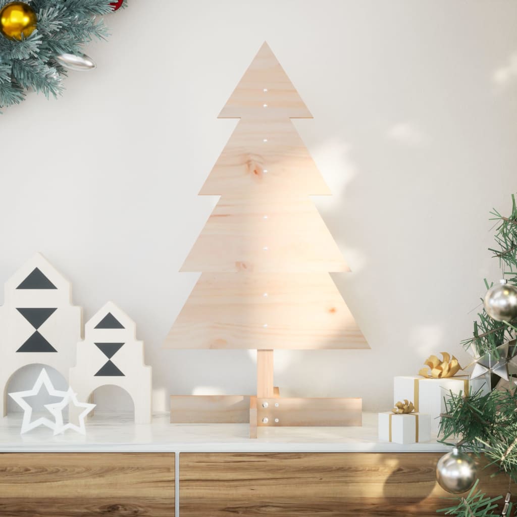 Juletre av tre til pynt 80 cm heltre furu