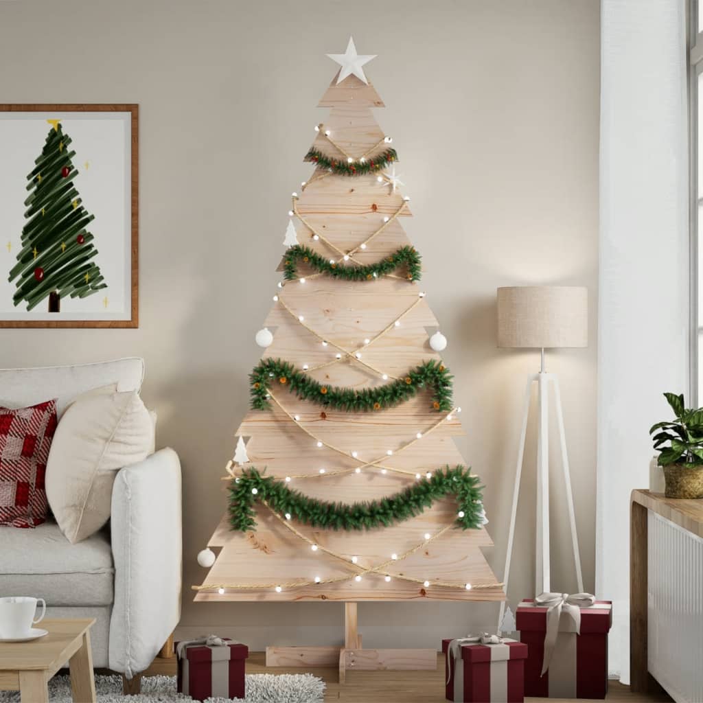 Juletre av tre til pynt 180 cm heltre furu