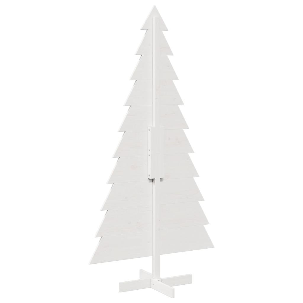 Juletre av tre til pynt hvit 180 cm heltre furu