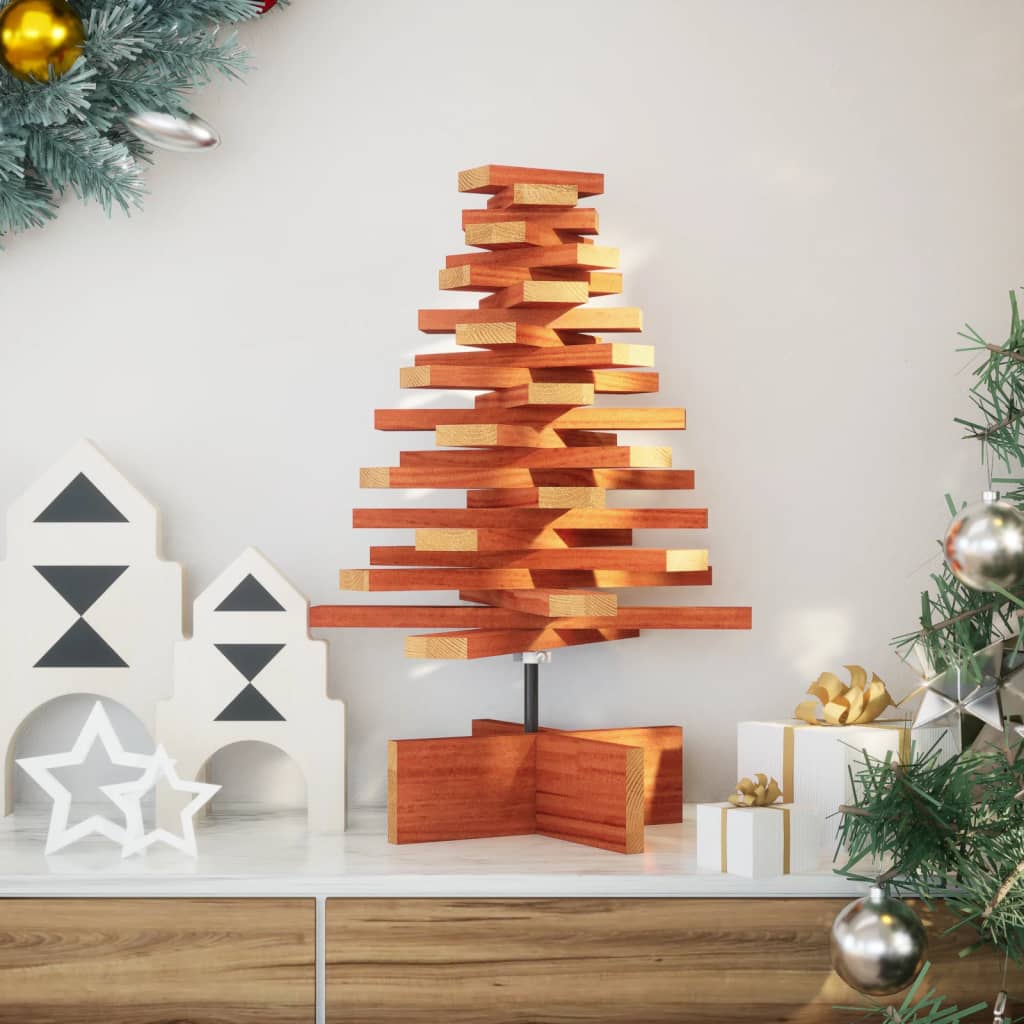 Juletre av tre til pynt voksbrun 60 cm heltre furu