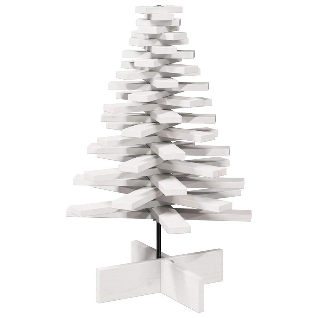 Juletre av tre til pynt hvit 80 cm heltre furu