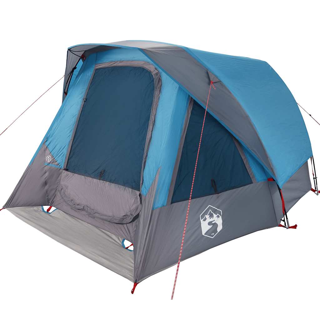Campingtelt 6 personer blå vanntett