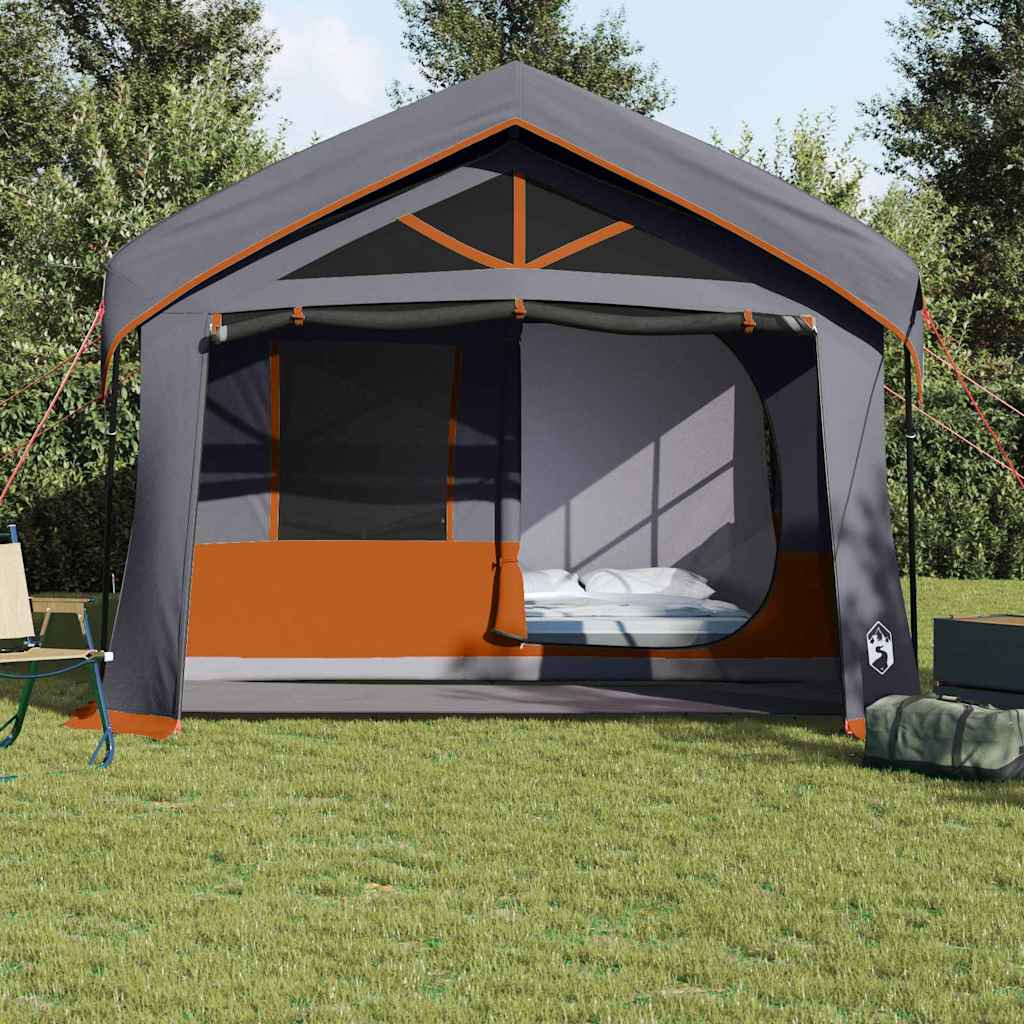 Familietelt med tak Grå og Oransje 620 x 322 x 240 cm Polyester