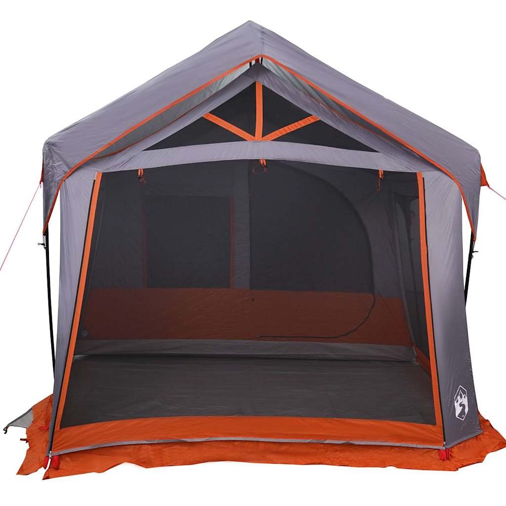 Familietelt med tak Grå og Oransje 620 x 322 x 240 cm Polyester