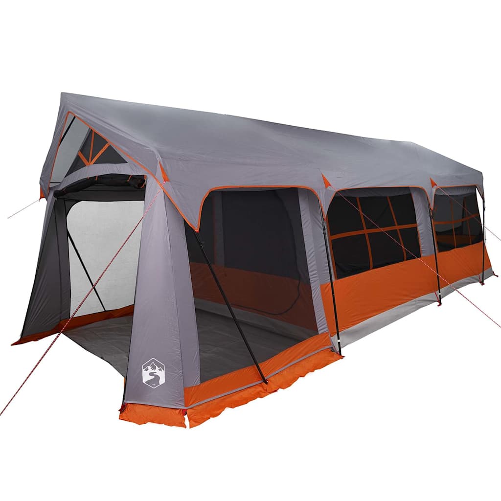 Familietelt med tak Grå og Oransje 620 x 322 x 240 cm Polyester