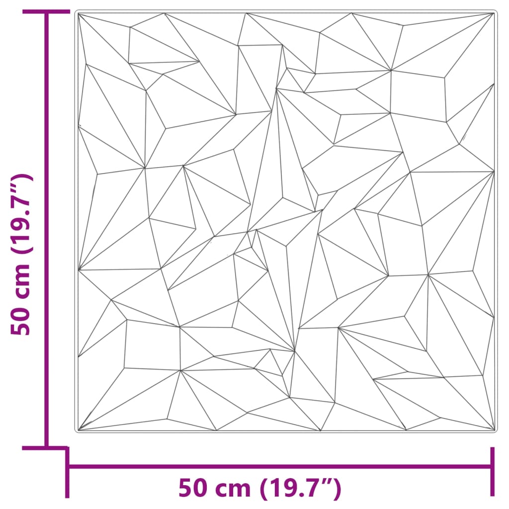 Veggpaneler 12 stk grå 50x50 cm XPS 3 m² ametyst