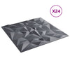 Veggpaneler 24 stk grå 50x50 cm XPS 6 m² ametyst