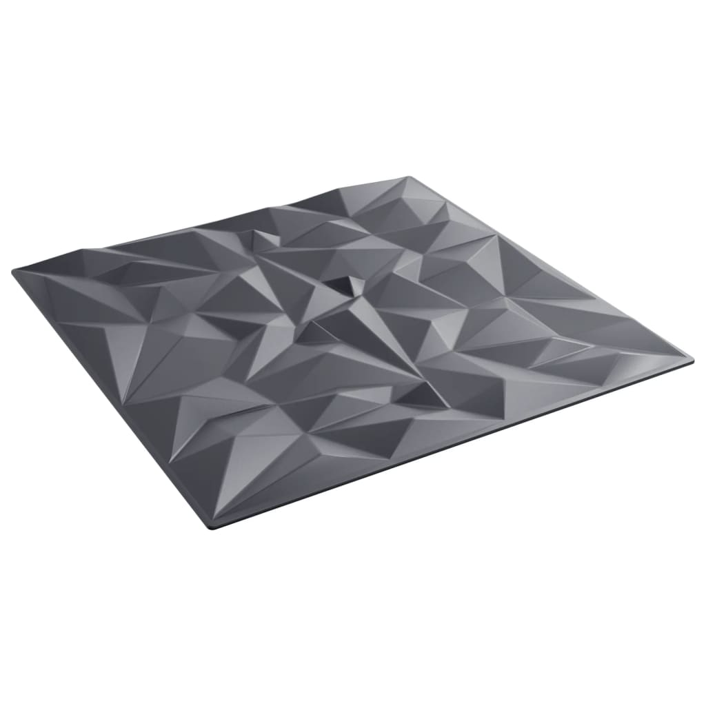 Veggpaneler 24 stk grå 50x50 cm XPS 6 m² ametyst
