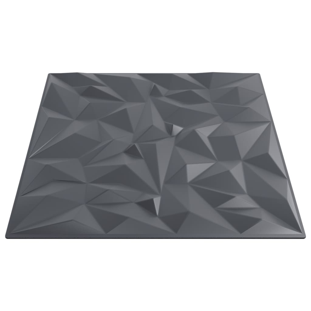 Veggpaneler 24 stk grå 50x50 cm XPS 6 m² ametyst