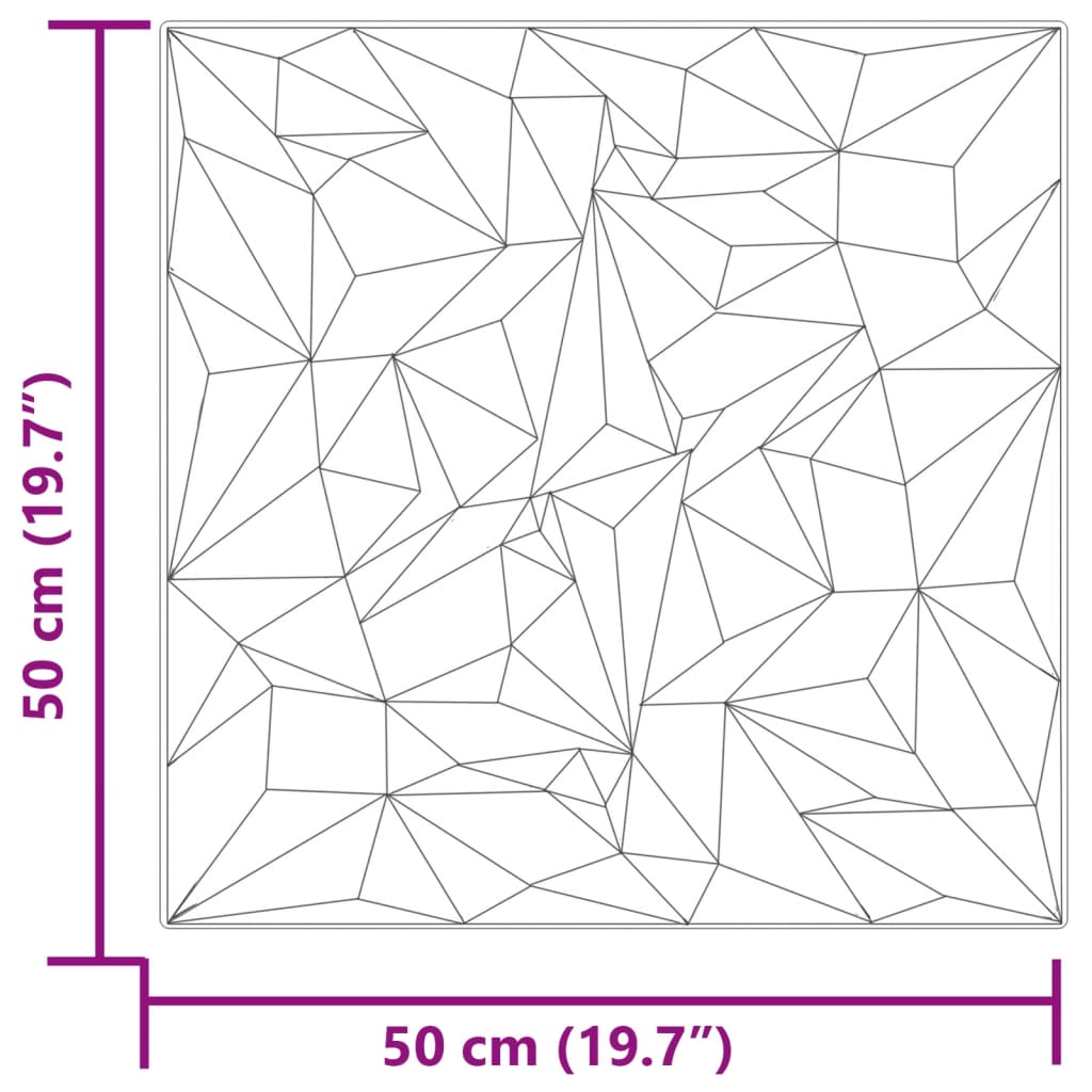 Veggpaneler 48 stk grå 50x50 cm XPS 12 m² ametyst