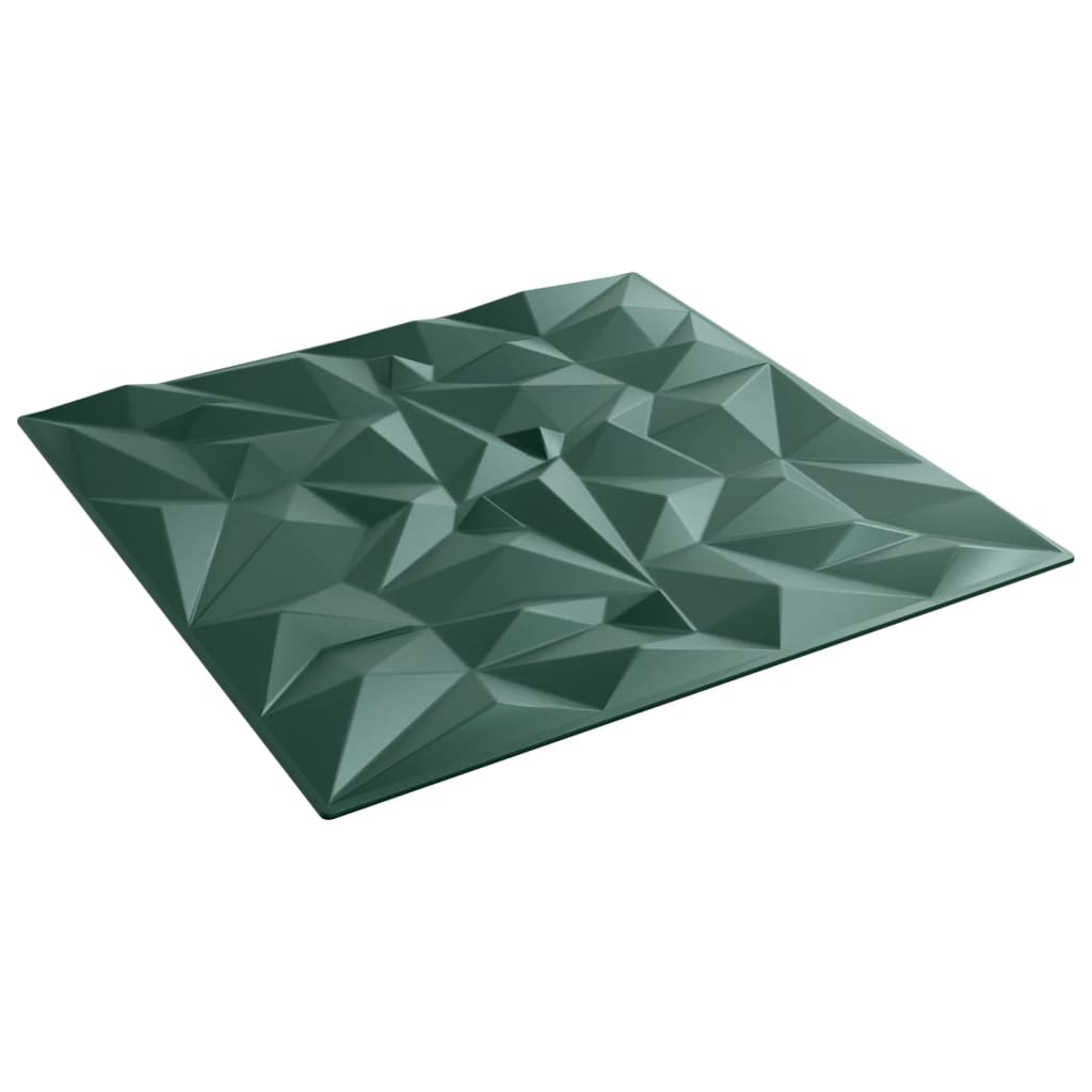 Veggpaneler 12 stk grønn 50x50 cm XPS 3 m² ametyst
