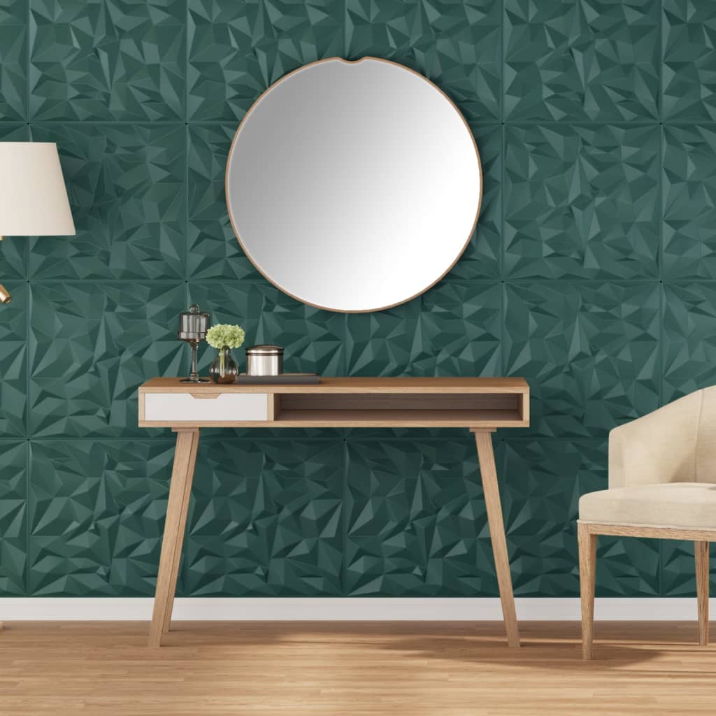 Veggpaneler 12 stk grønn 50x50 cm XPS 3 m² ametyst